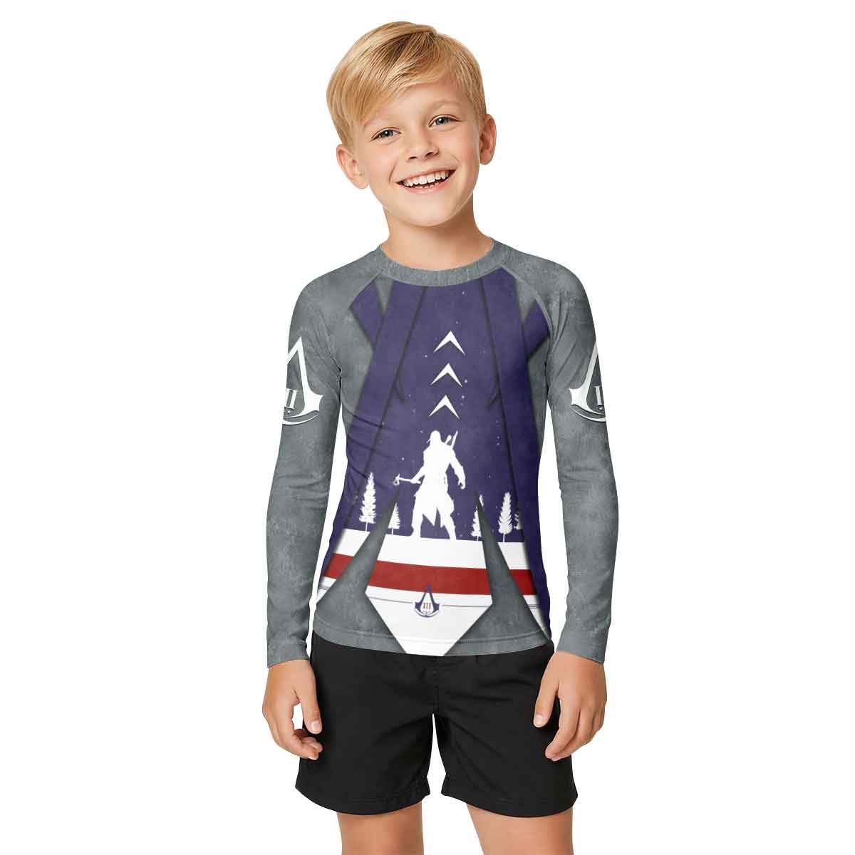  Assassin's Creed Christmas Valhalla Kid Rash Guard