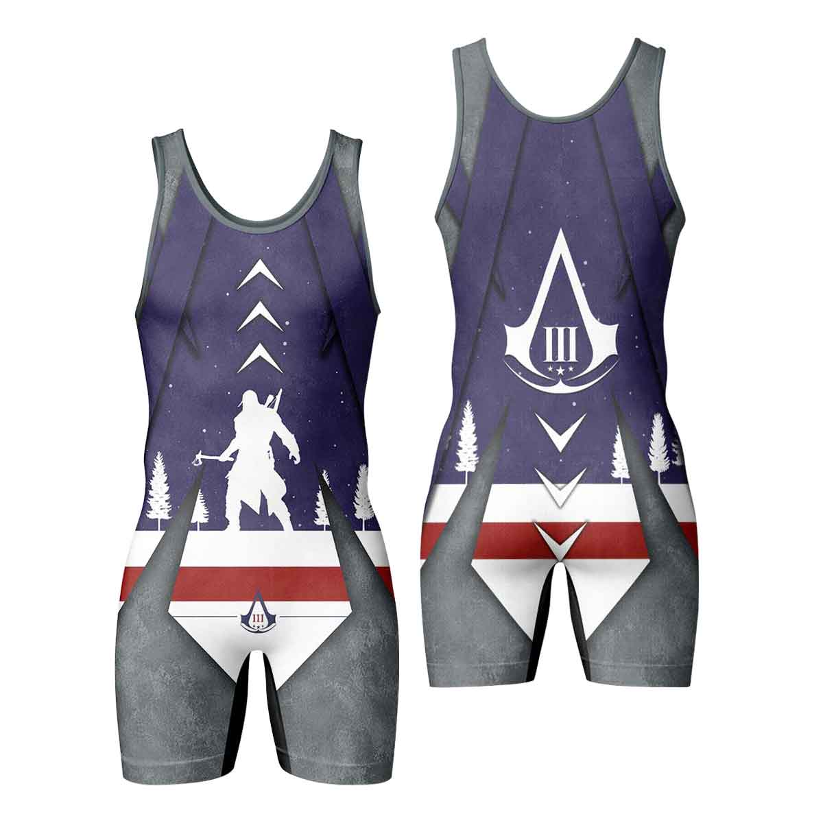  Assassin's Creed Christmas Valhalla Wrestling Singlet