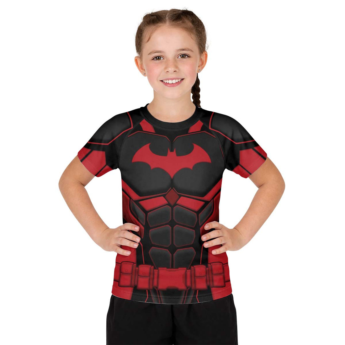 Batman Tactical Black Armor Kid Rash Guard