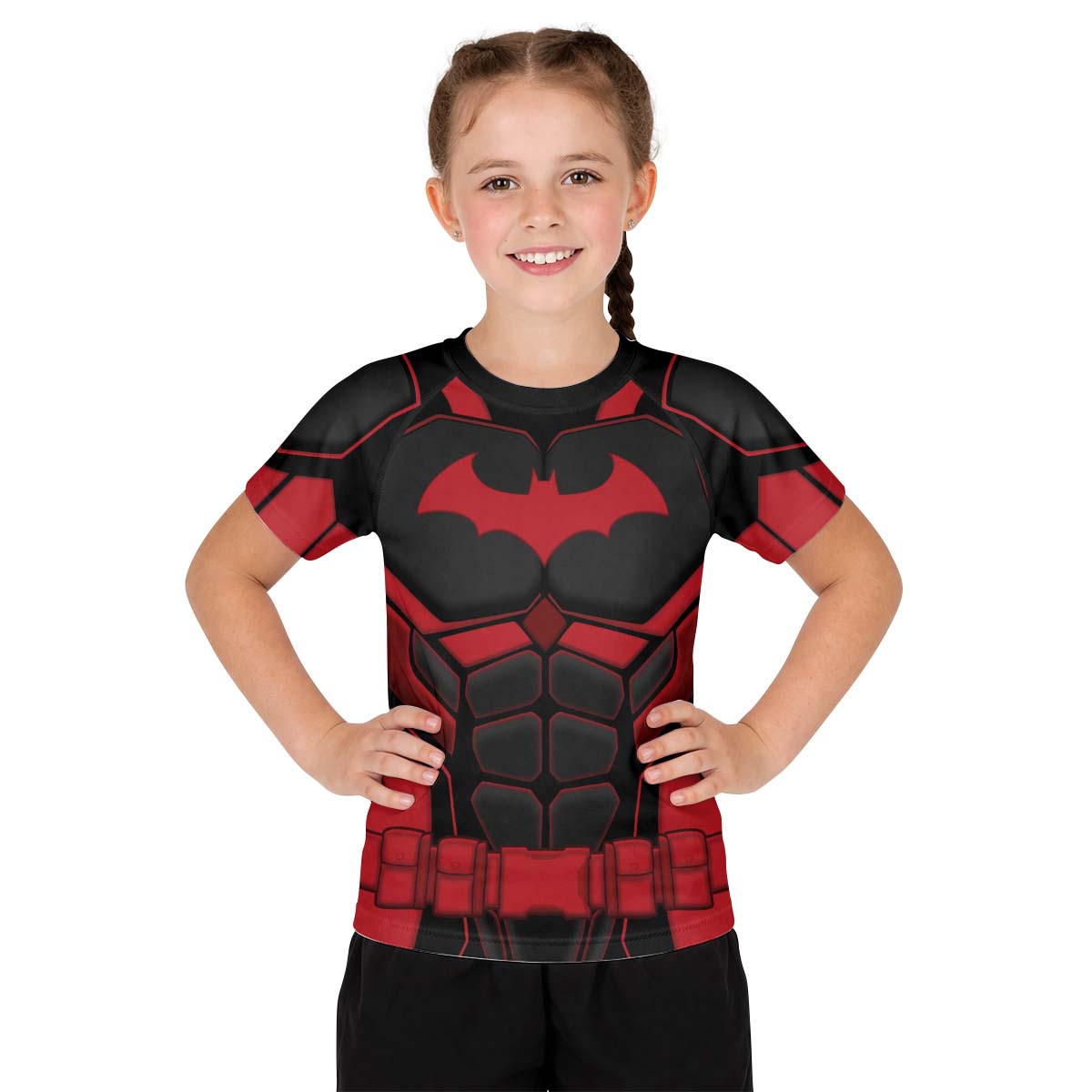 Batman Tactical Black Armor Kid Rash Guard