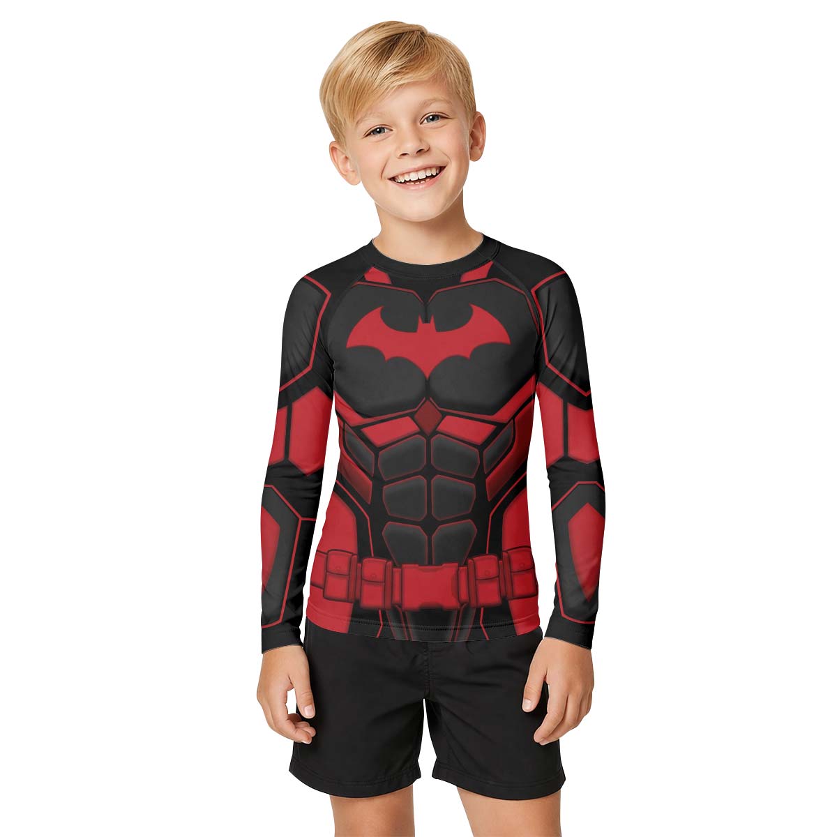 Batman Tactical Black Armor Kid Rash Guard