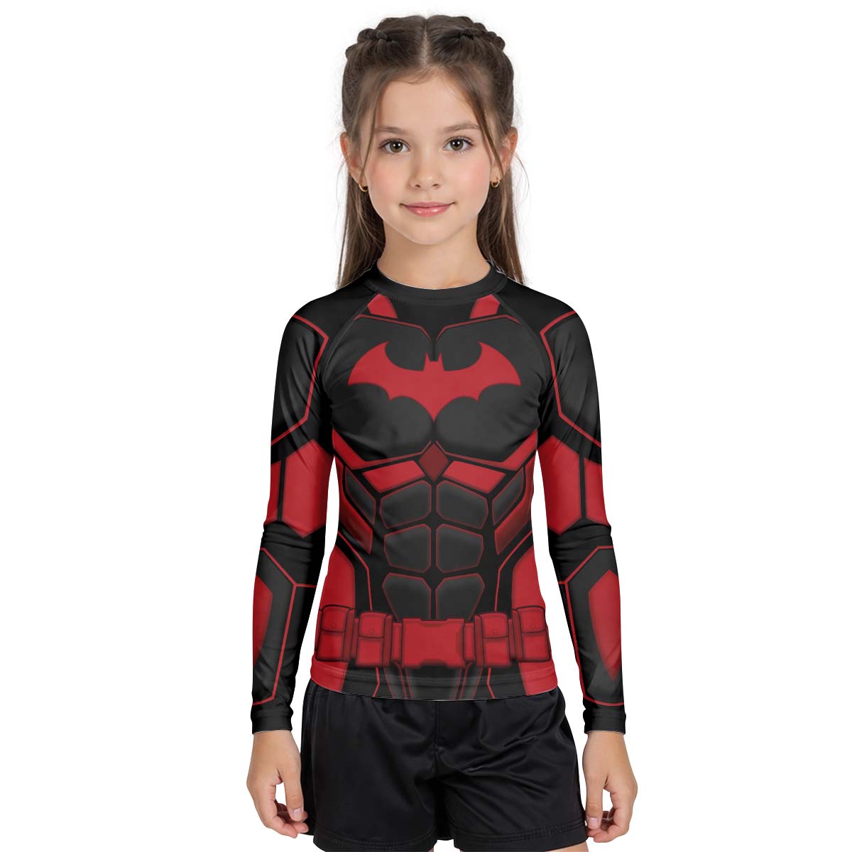 Batman Tactical Black Armor Kid Rash Guard