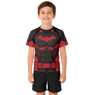 Batman Tactical Black Armor Kid Rash Guard