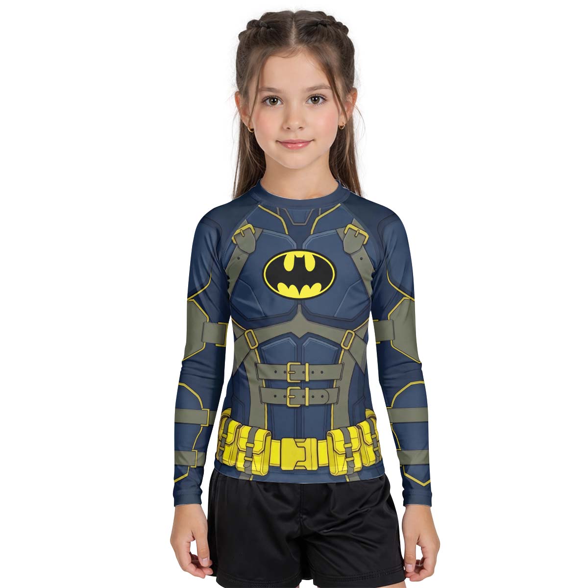 Batman Tactical Blue Armor Kid Rash Guard
