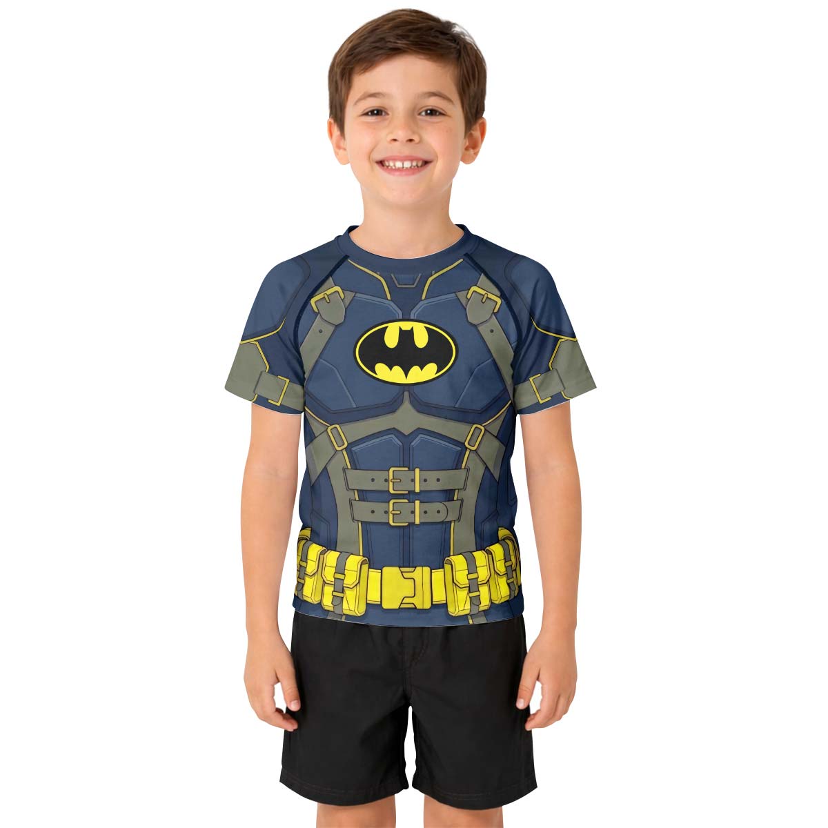Batman Tactical Blue Armor Kid Rash Guard