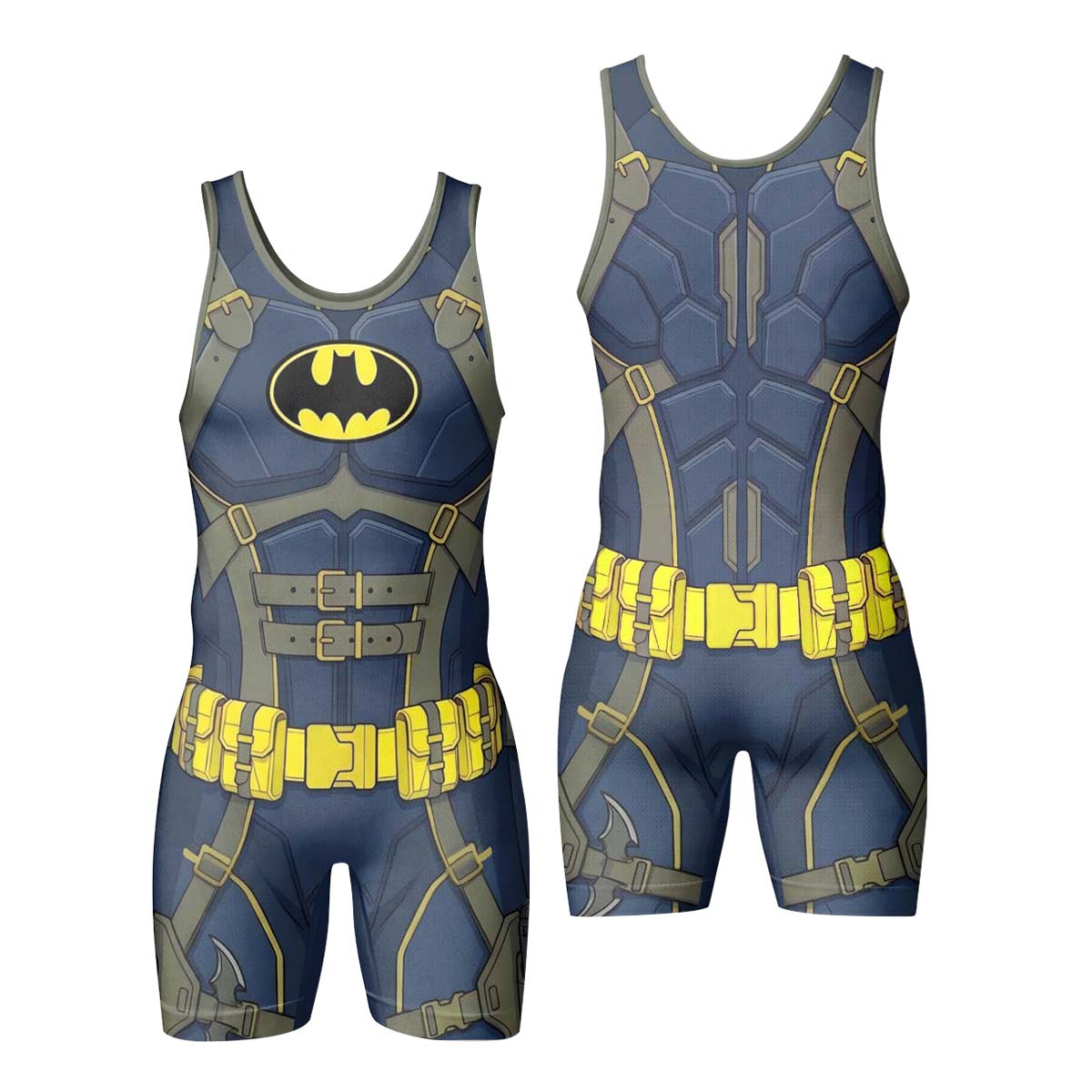 Batman Tactical Blue Armor Wrestling Singlet