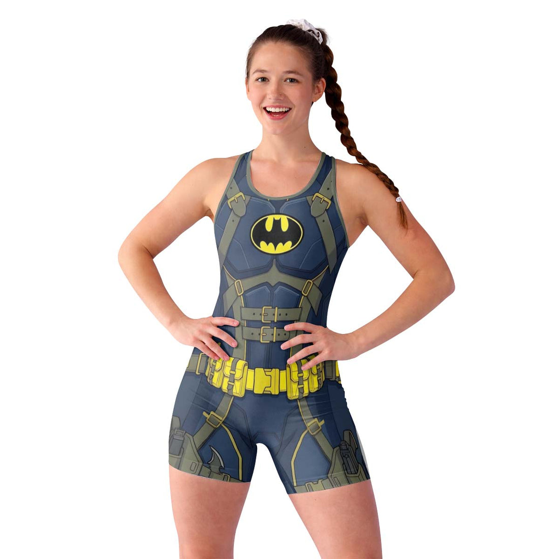Batman Tactical Blue Armor Wrestling Singlet