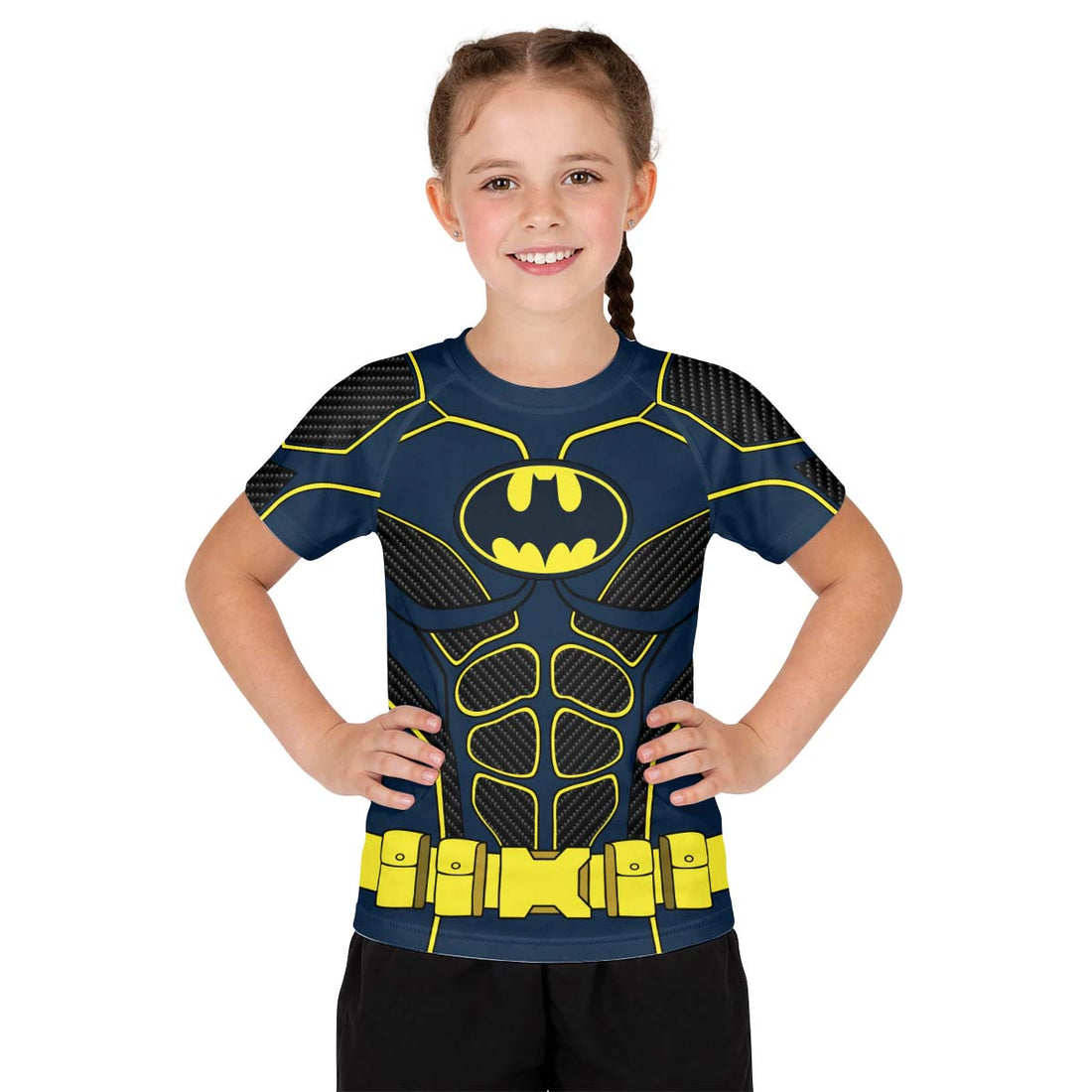Batman Tactical Blue Net Armor Kid Rash Guard