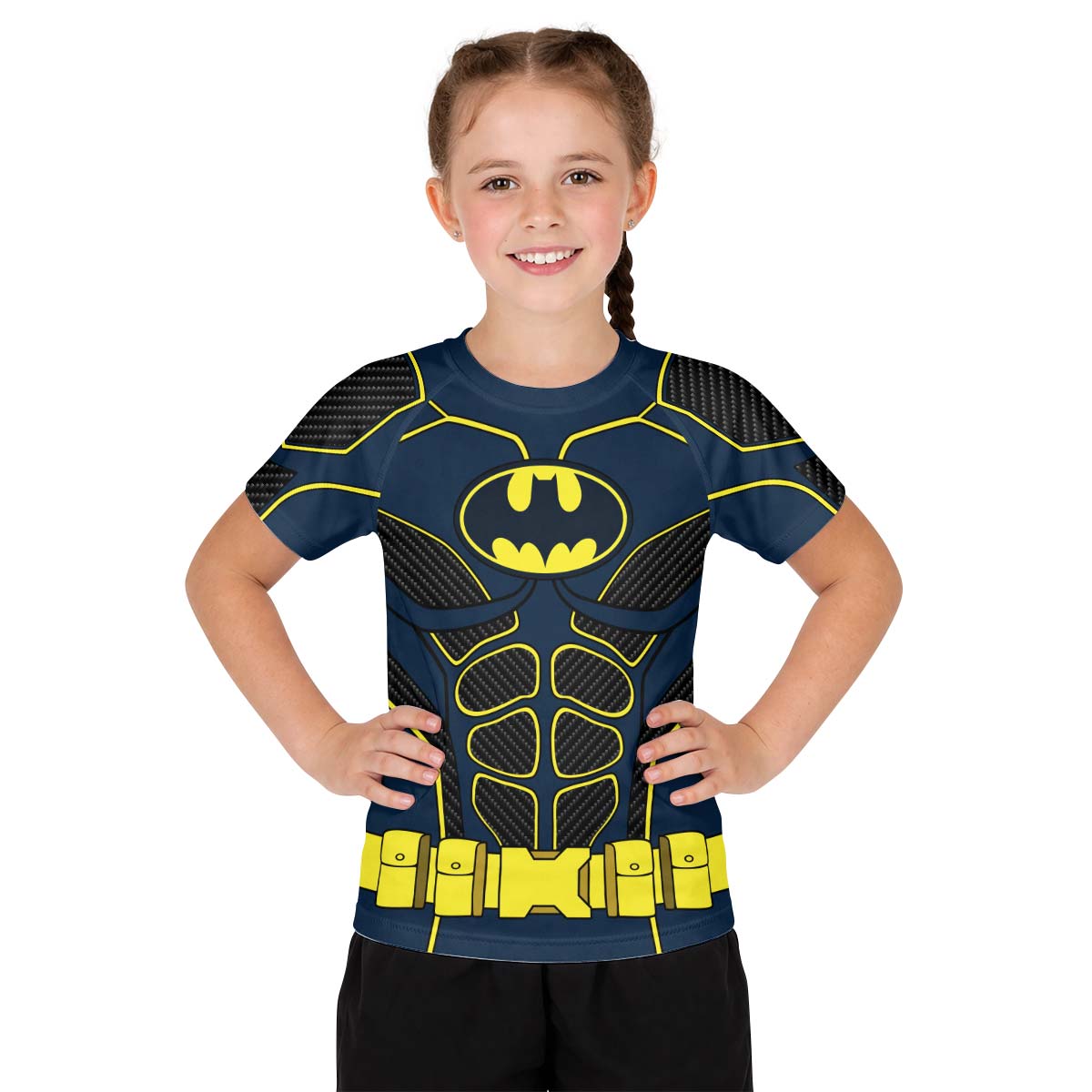 Batman Tactical Blue Net Armor Kid Rash Guard