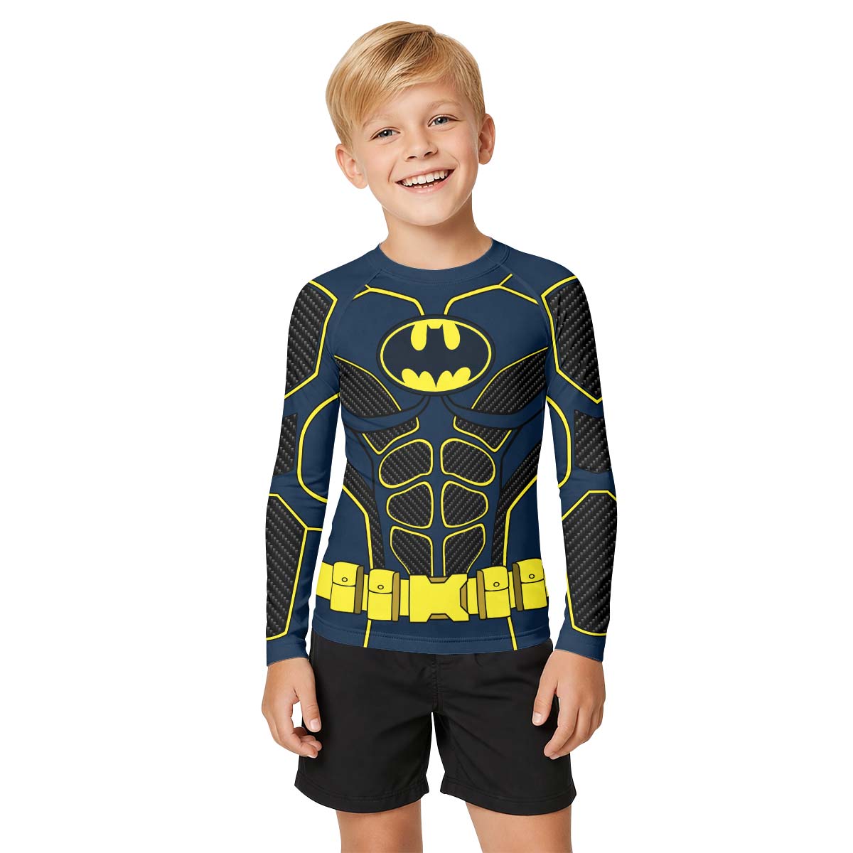 Batman Tactical Blue Net Armor Kid Rash Guard