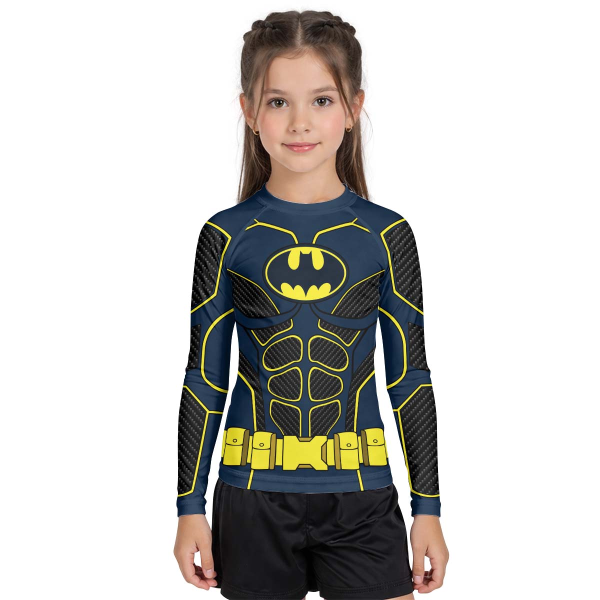 Batman Tactical Blue Net Armor Kid Rash Guard