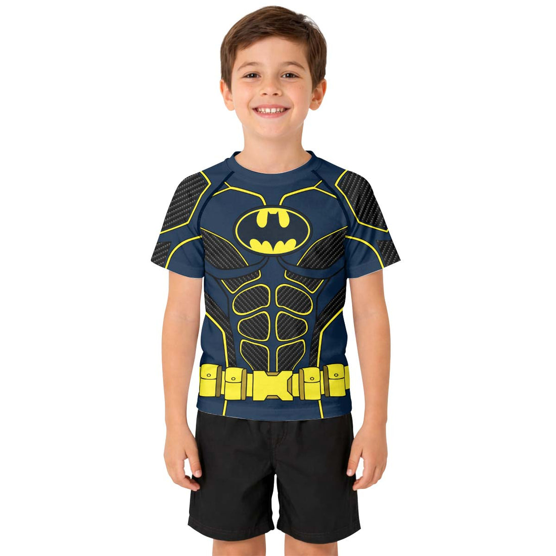 Batman Tactical Blue Net Armor Kid Rash Guard