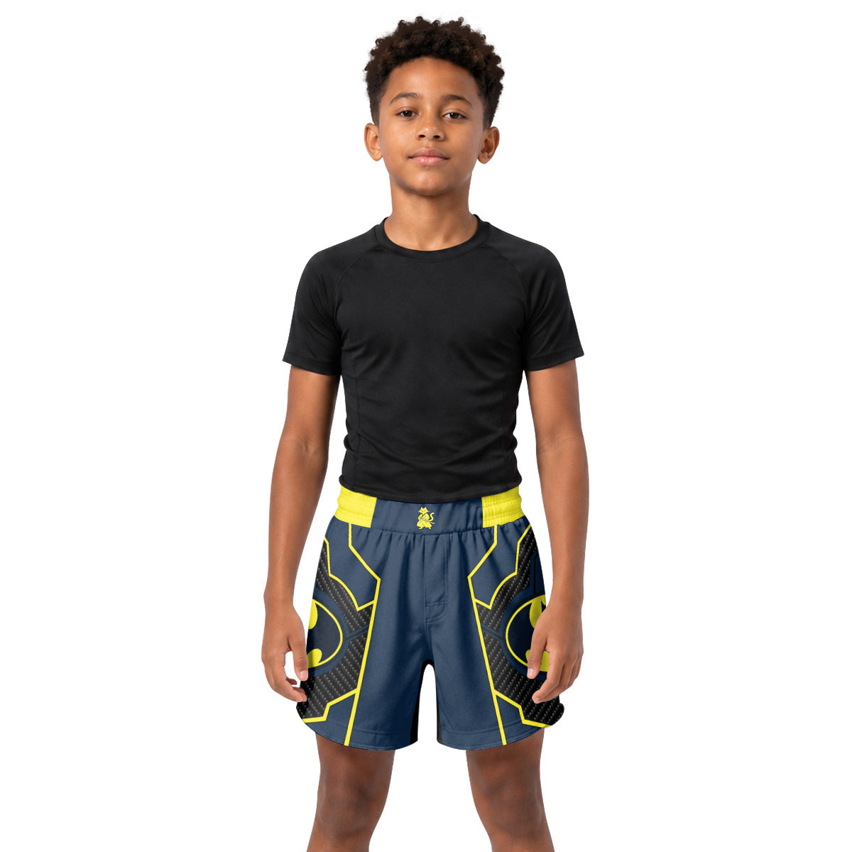 Batman Tactical Blue Net Armor Kids Grappling Shorts