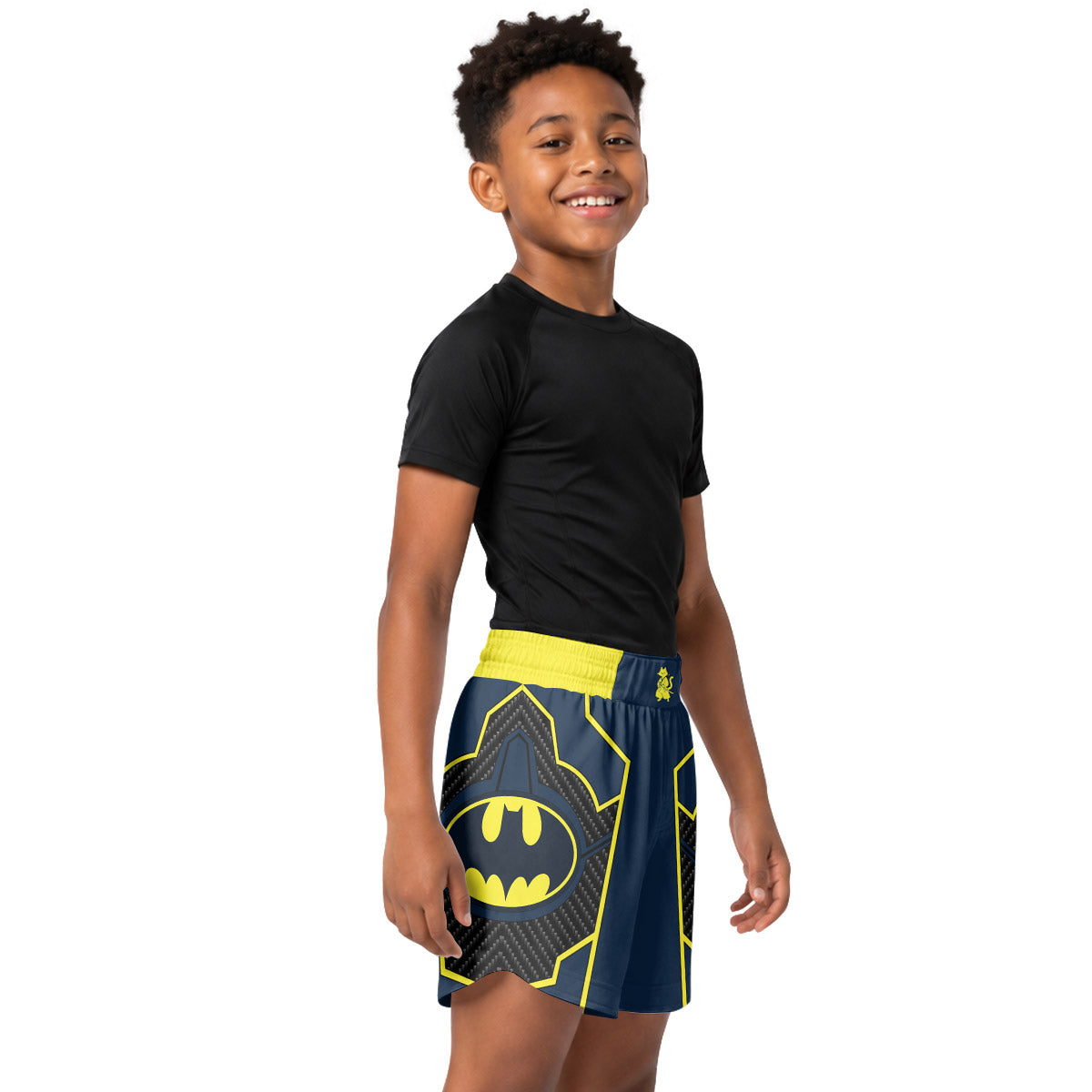 Batman Tactical Blue Net Armor Kids Grappling Shorts