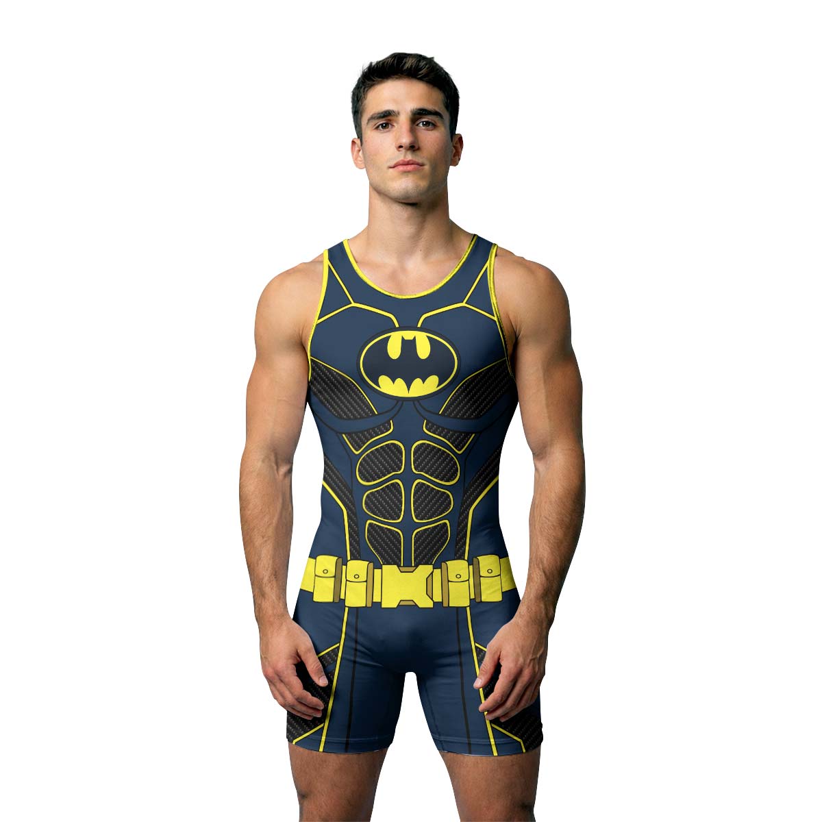 Batman Tactical Blue Net Armor Wrestling Singlet
