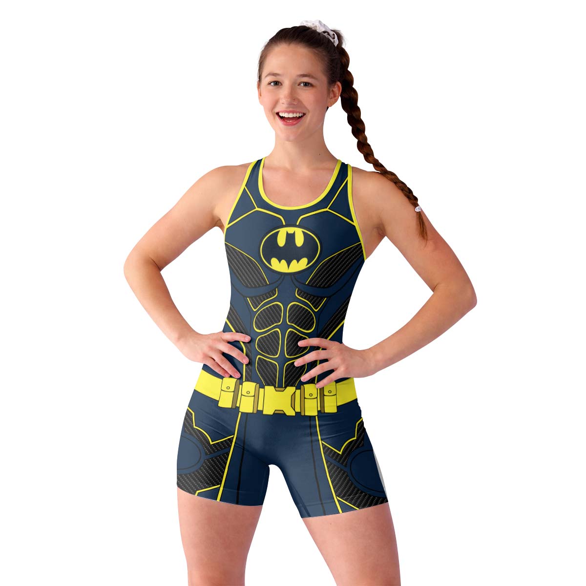 Batman Tactical Blue Net Armor Wrestling Singlet