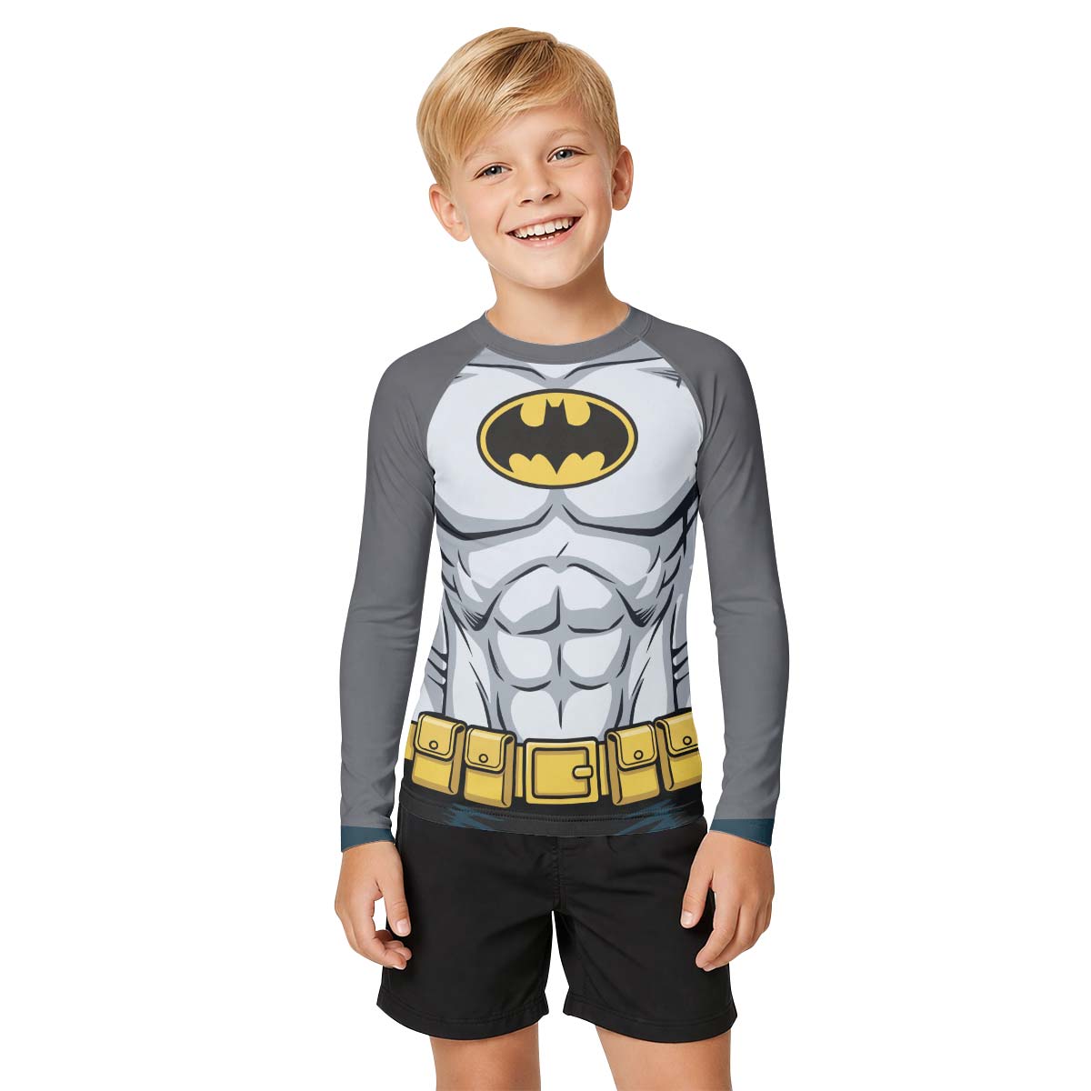 Batman White Kid Rash Guard