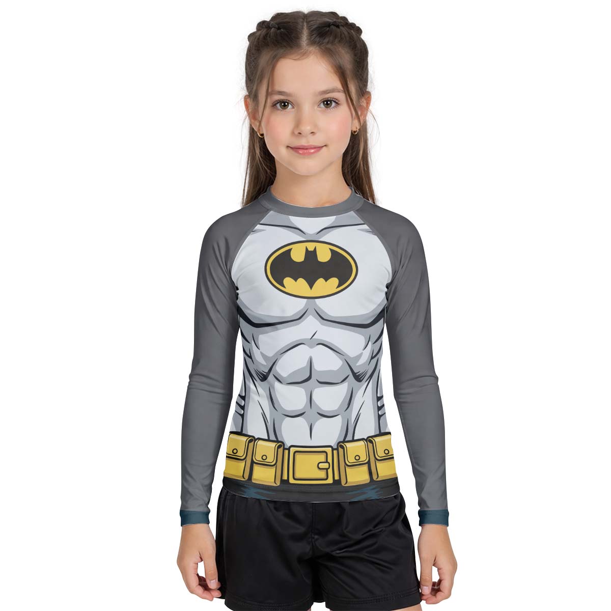 Batman White Kid Rash Guard