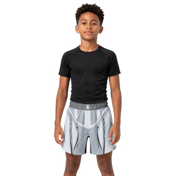 Batman White Kids Grappling Shorts