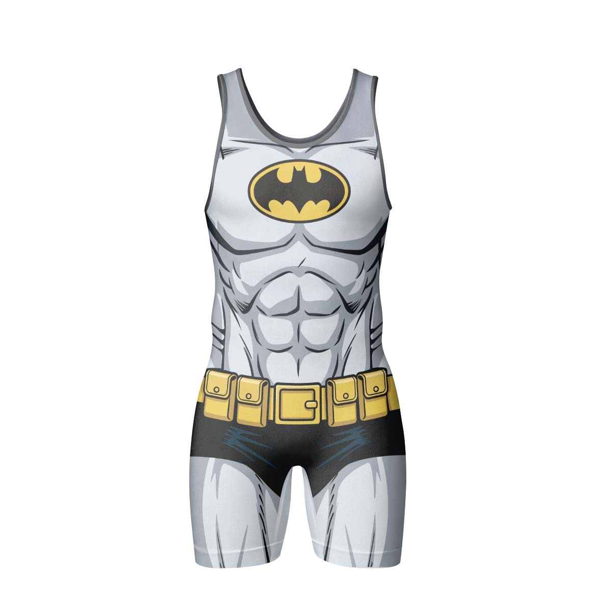 Batman White Wrestling Singlet
