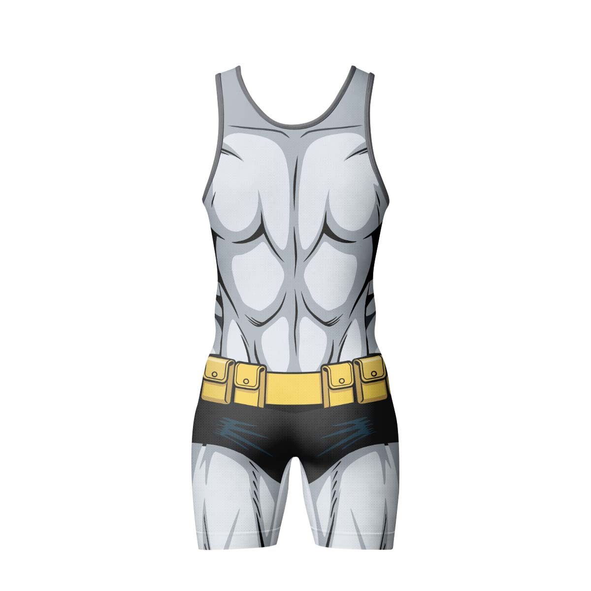 Batman White Wrestling Singlet