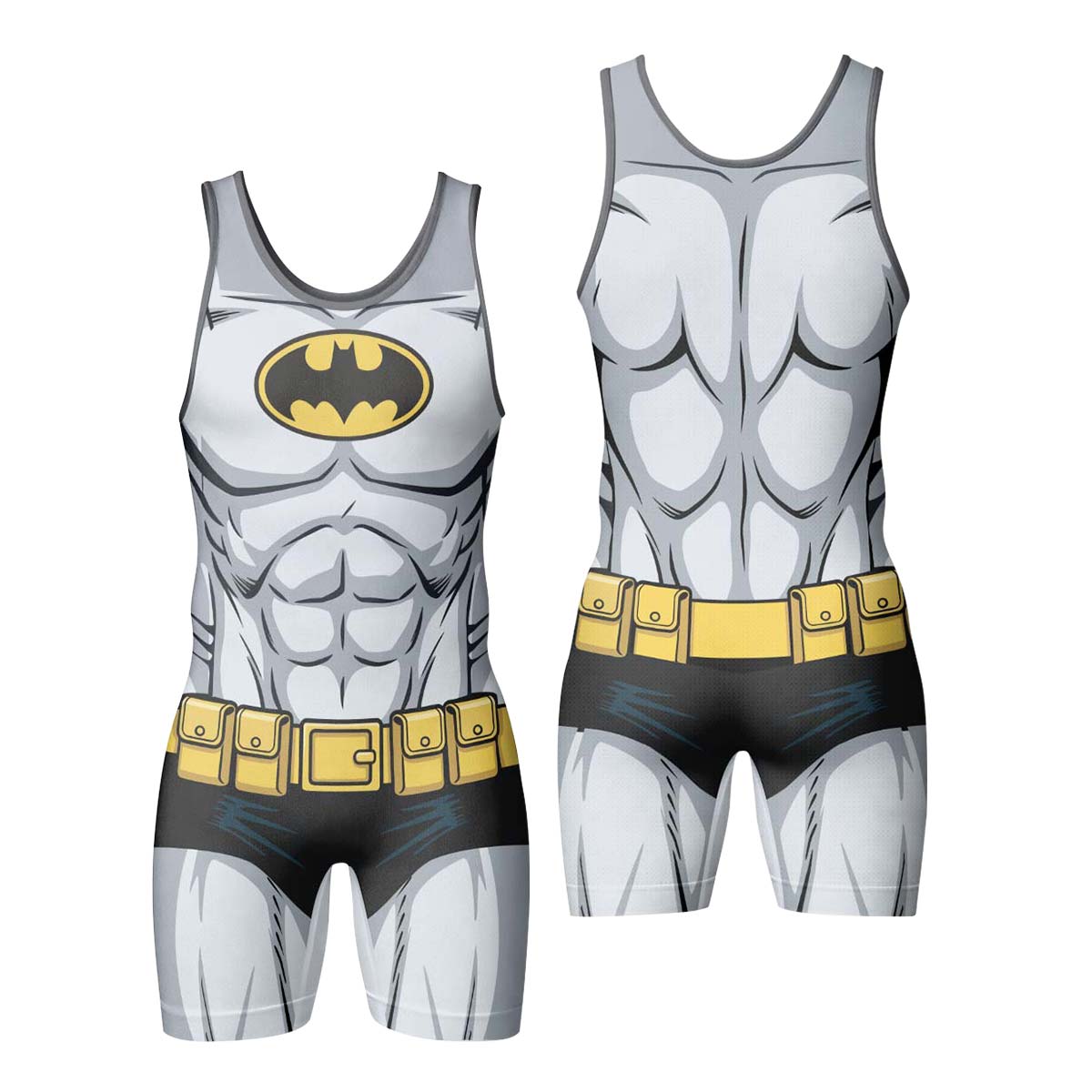 Batman White Wrestling Singlet