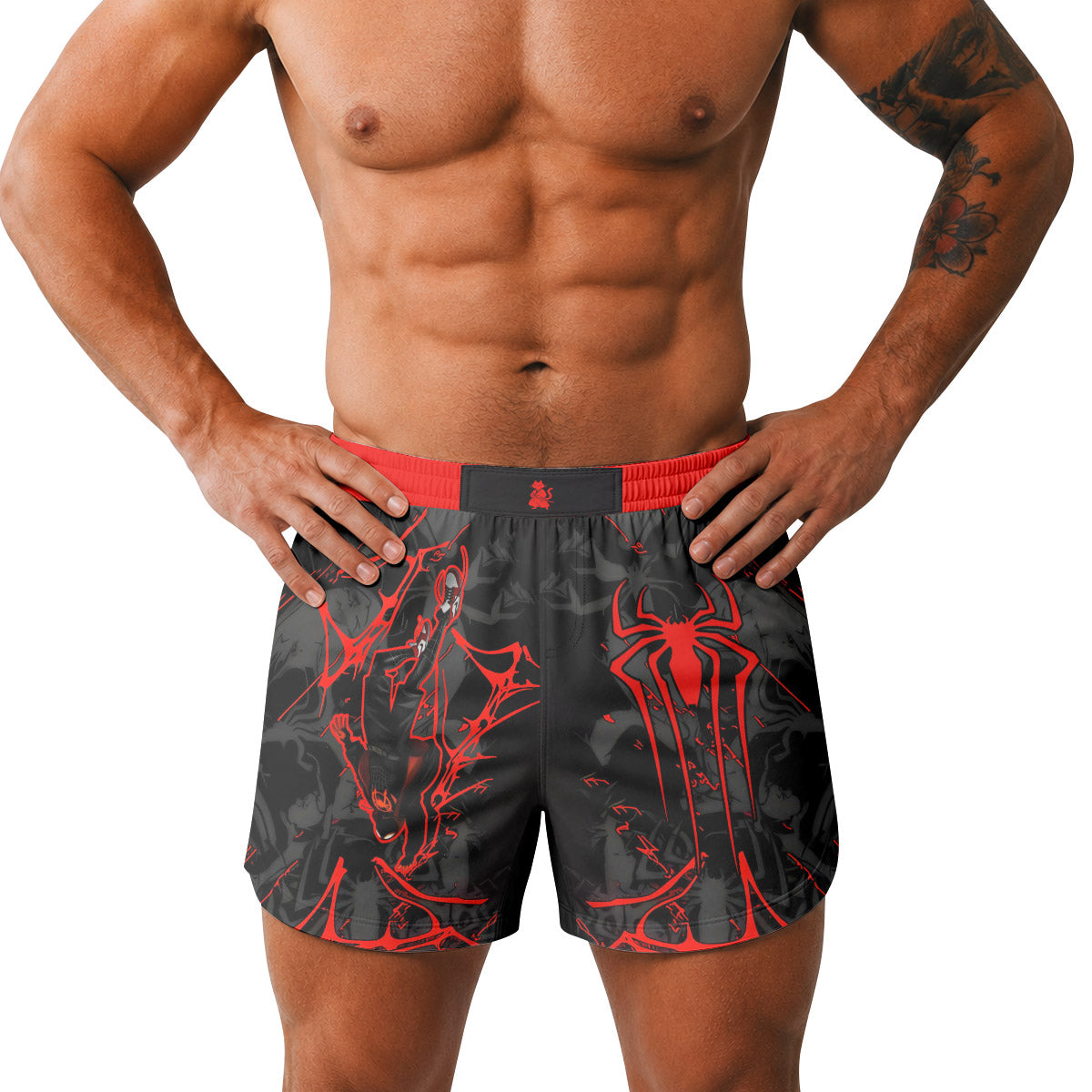  Black Spider Man Miles Morales Grappling Shorts