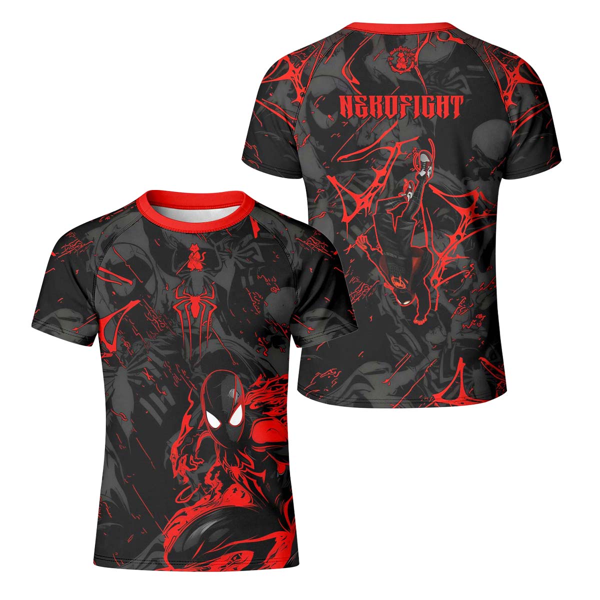 Black Spider Man Miles Morales Kid Rash Guard