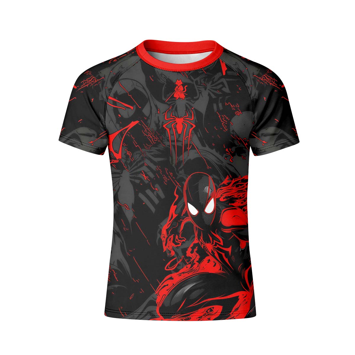  Black Spider Man Miles Morales Kid Rash Guard