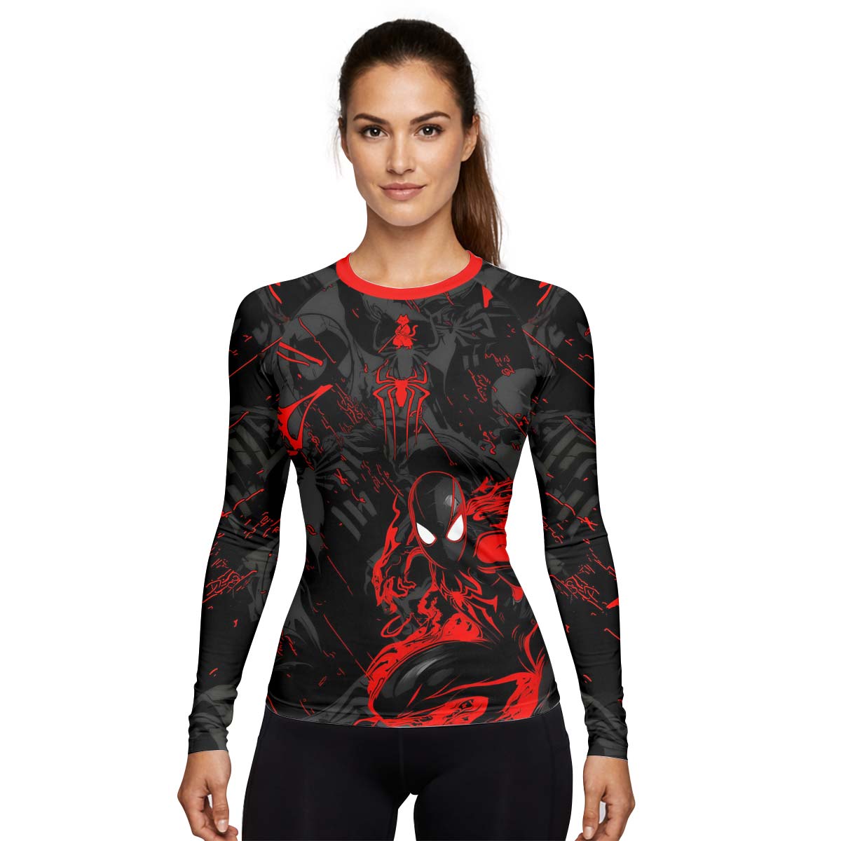  Black Spider Man Miles Morales Rash Guard