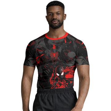  Black Spider Man Miles Morales Rash Guard