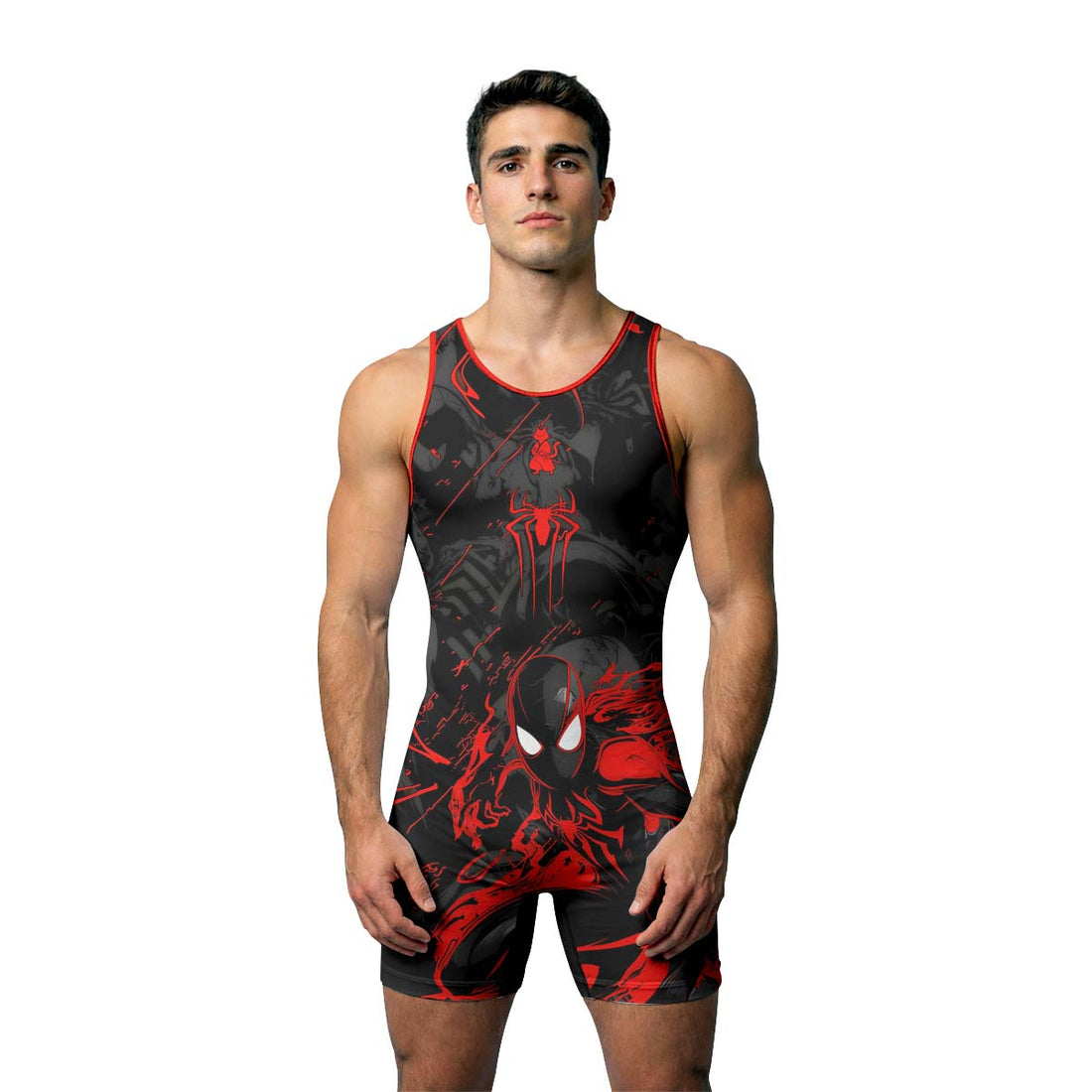  Black Spider Man Miles Morales Wrestling Singlet