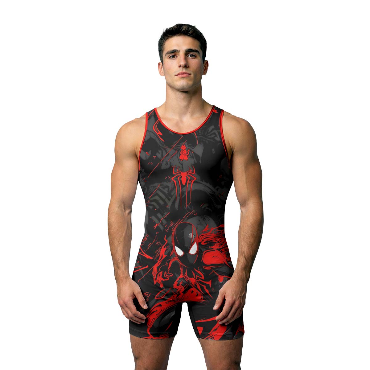 Black Spider Man Miles Morales Wrestling Singlet