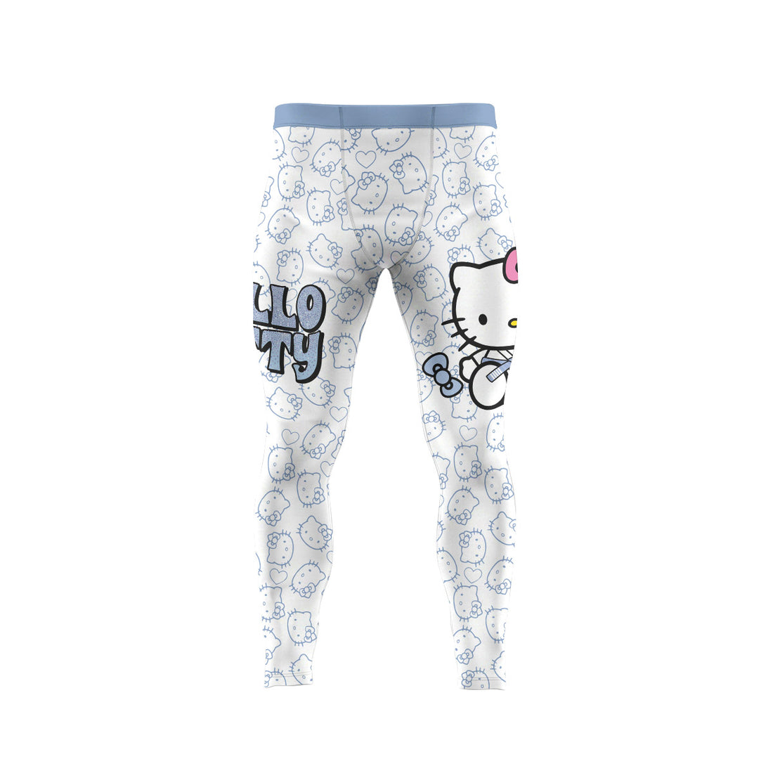 Blue Hello Kitty JiuJitsu Men's Compression Leggings