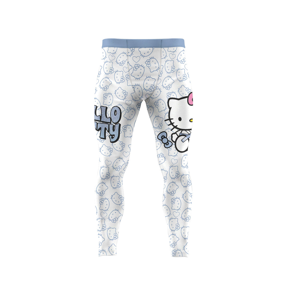 Blue Hello Kitty JiuJitsu Men's Compression Leggings