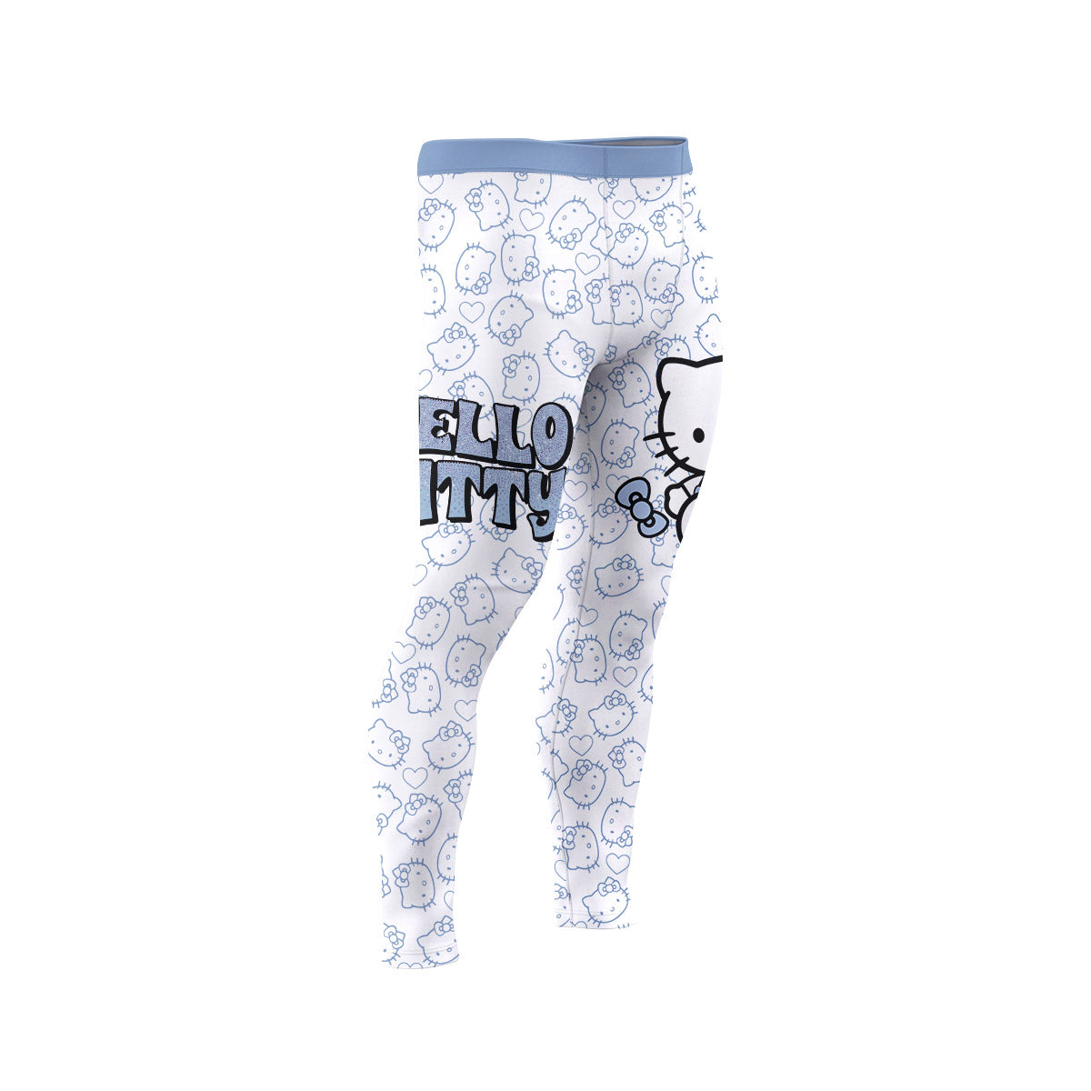 Blue Hello Kitty JiuJitsu Men's Compression Leggings