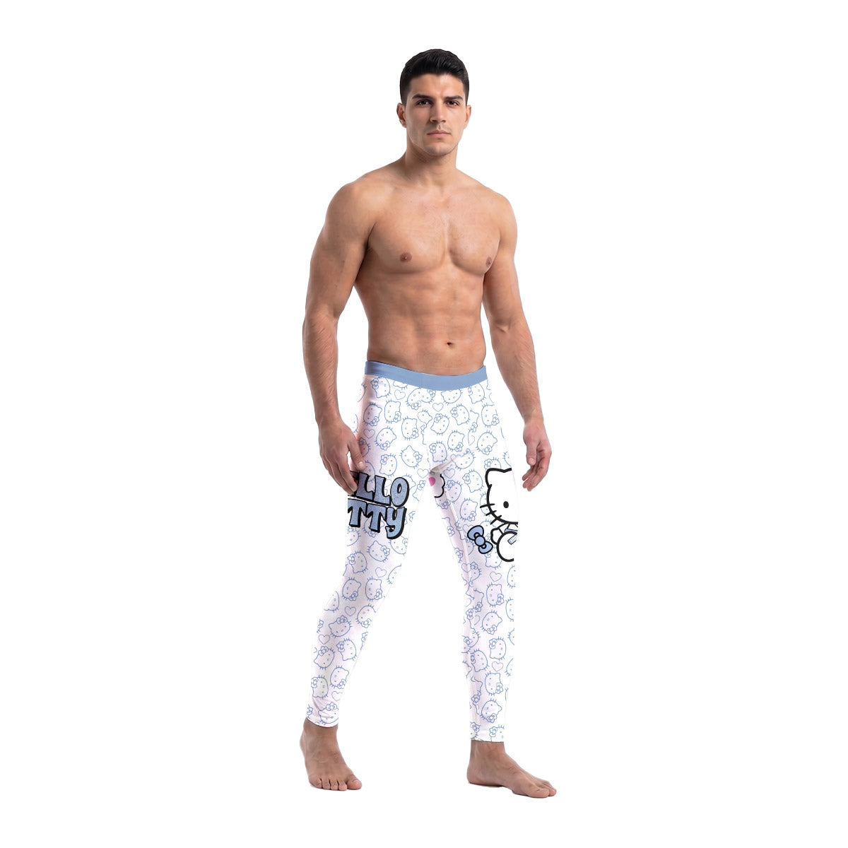 Blue Hello Kitty JiuJitsu Men's Compression Leggings