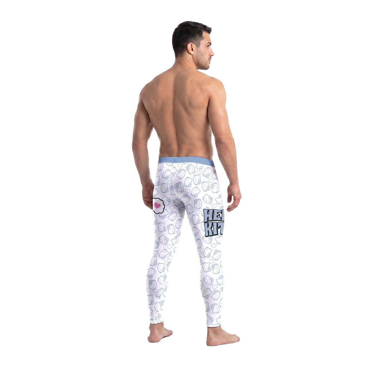Blue Hello Kitty JiuJitsu Men's Compression Leggings