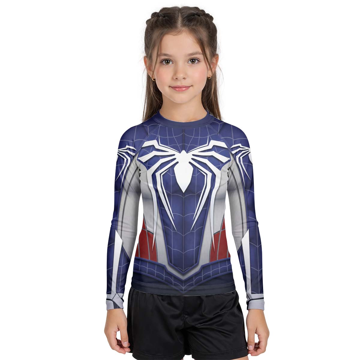 Blue Spider Battle Kid Rash Guard