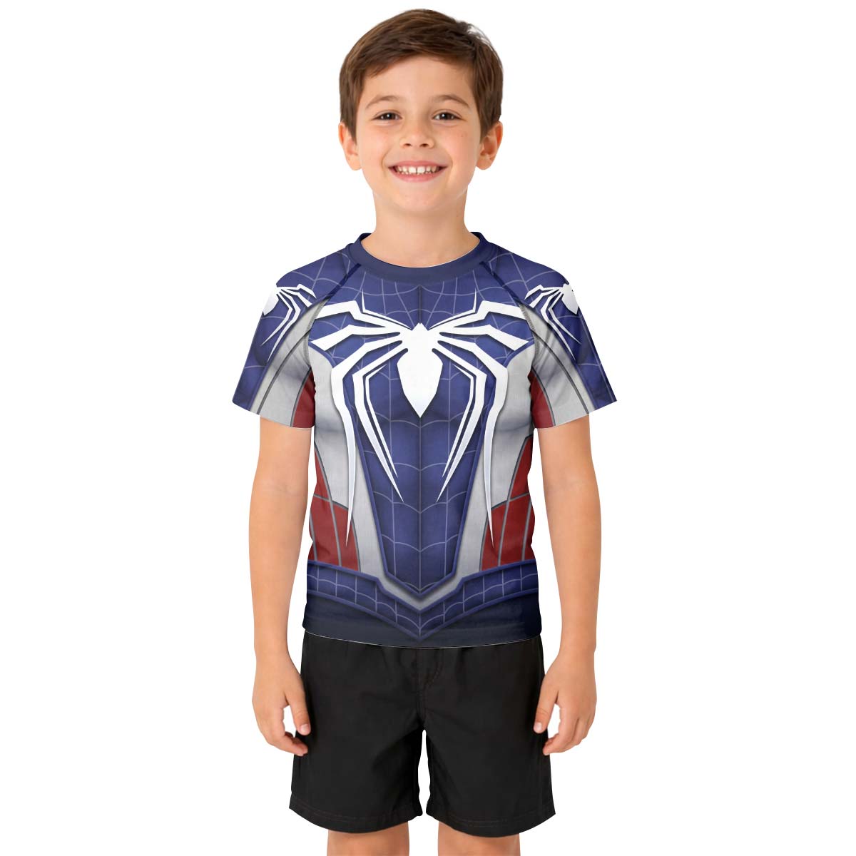 Blue Spider Battle Kid Rash Guard
