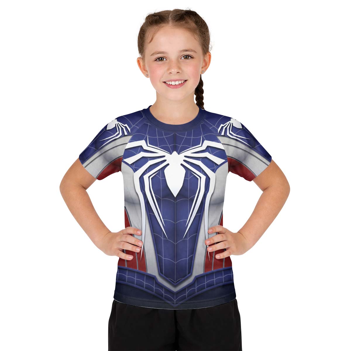 Blue Spider Battle Kid Rash Guard