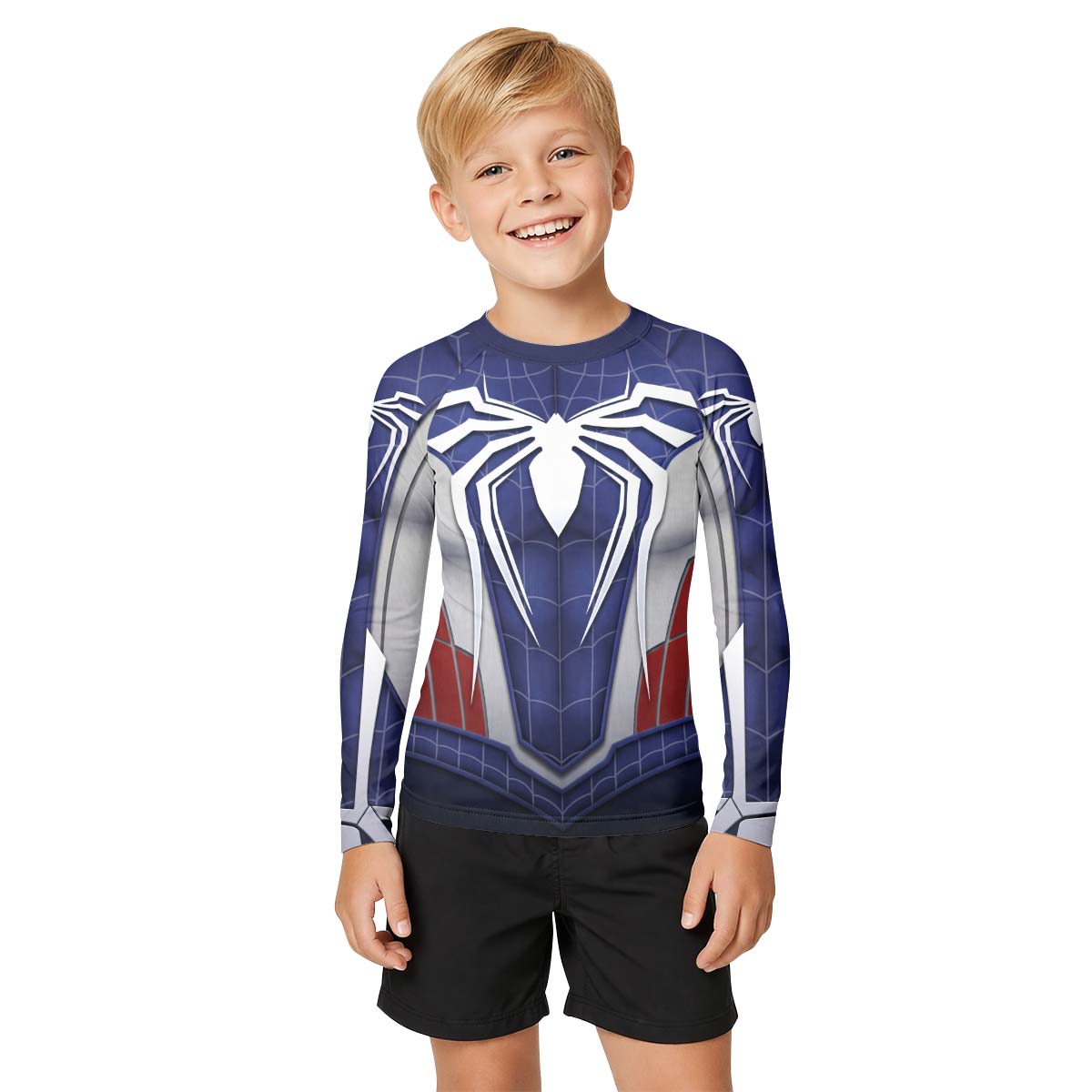 Blue Spider Battle Kid Rash Guard