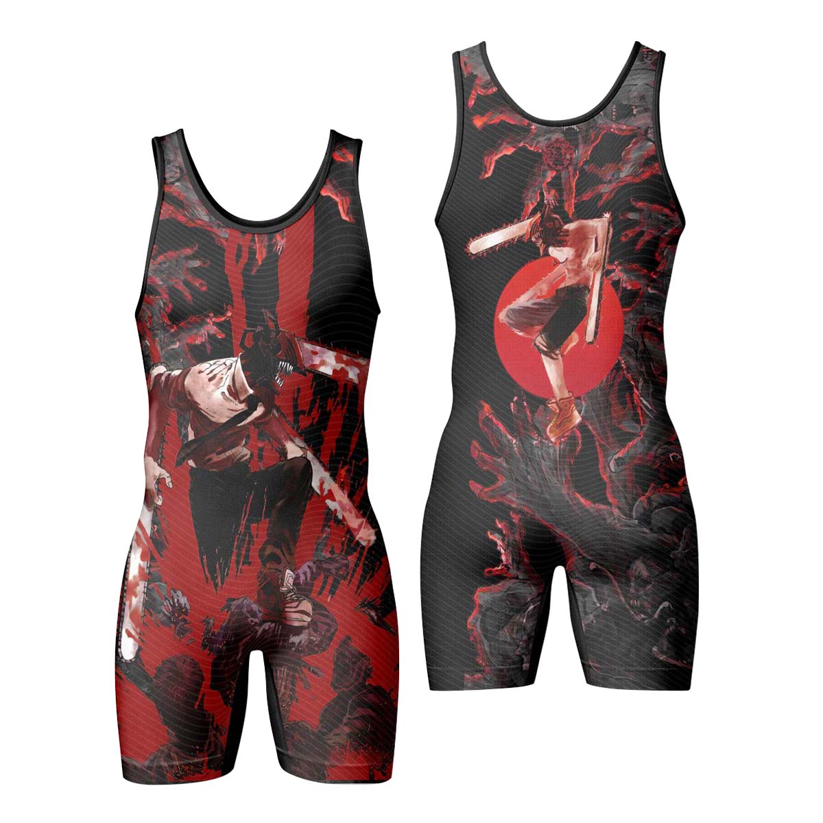  Chainsaw Man Chainsaw Devil Wrestling Singlet