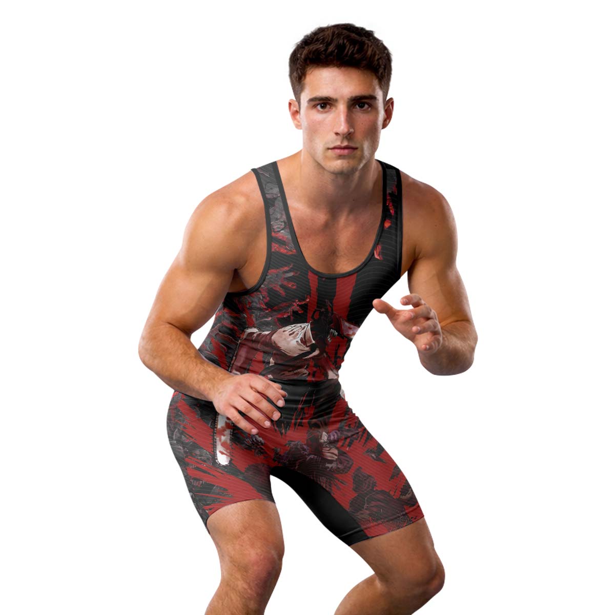  Chainsaw Man Chainsaw Devil Wrestling Singlet
