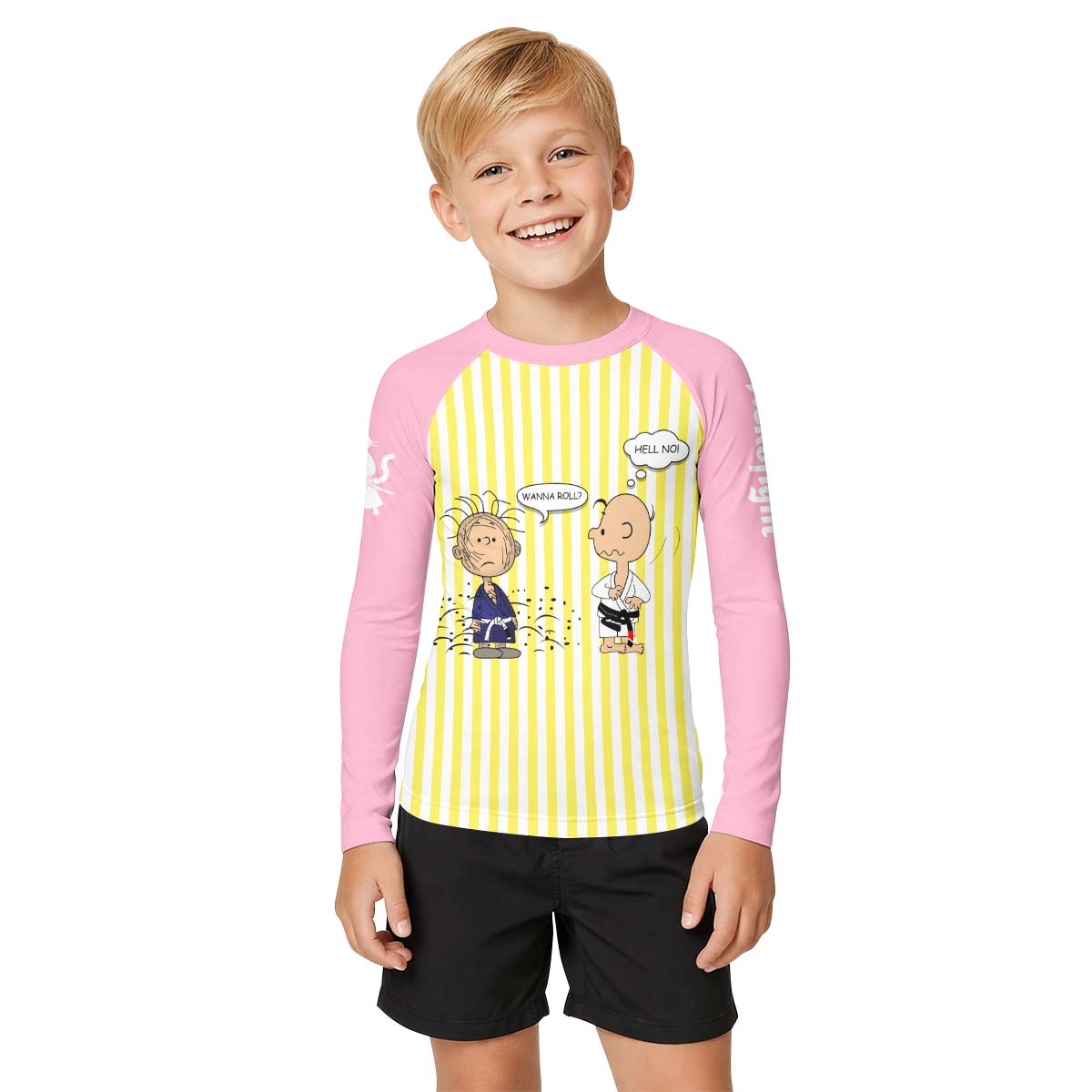 Charlie Brown Wanna Roll Kid Rash Guard