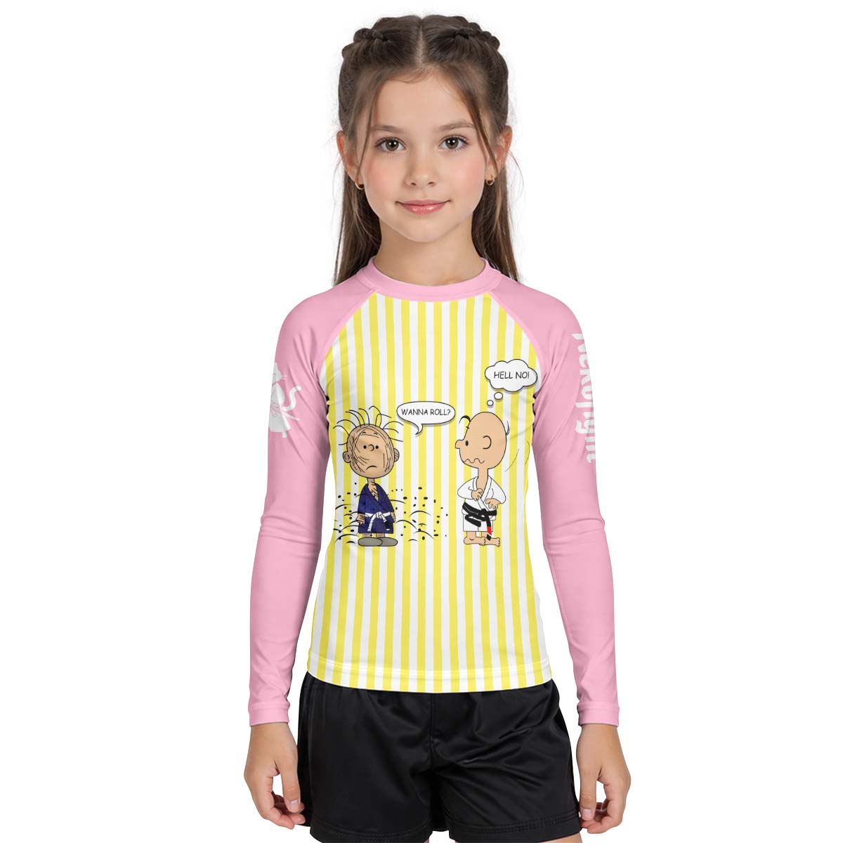 Charlie Brown Wanna Roll Kid Rash Guard