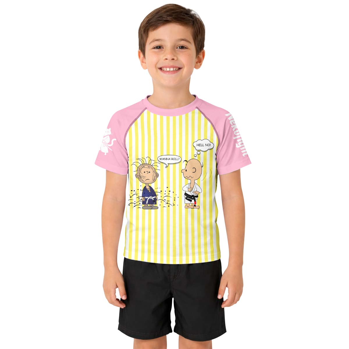 Charlie Brown Wanna Roll Kid Rash Guard