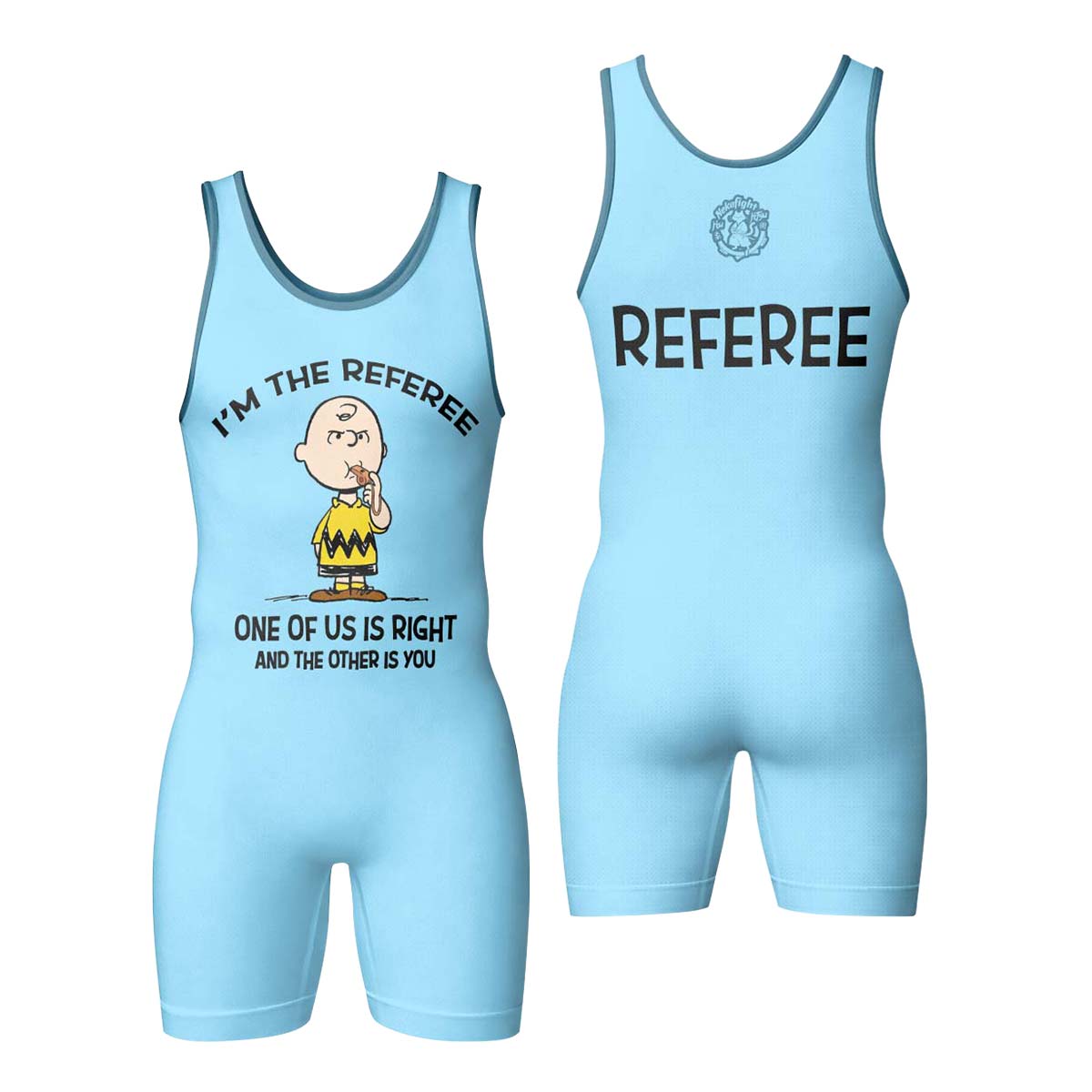 Charlie Referee Blue Wrestling Singlet