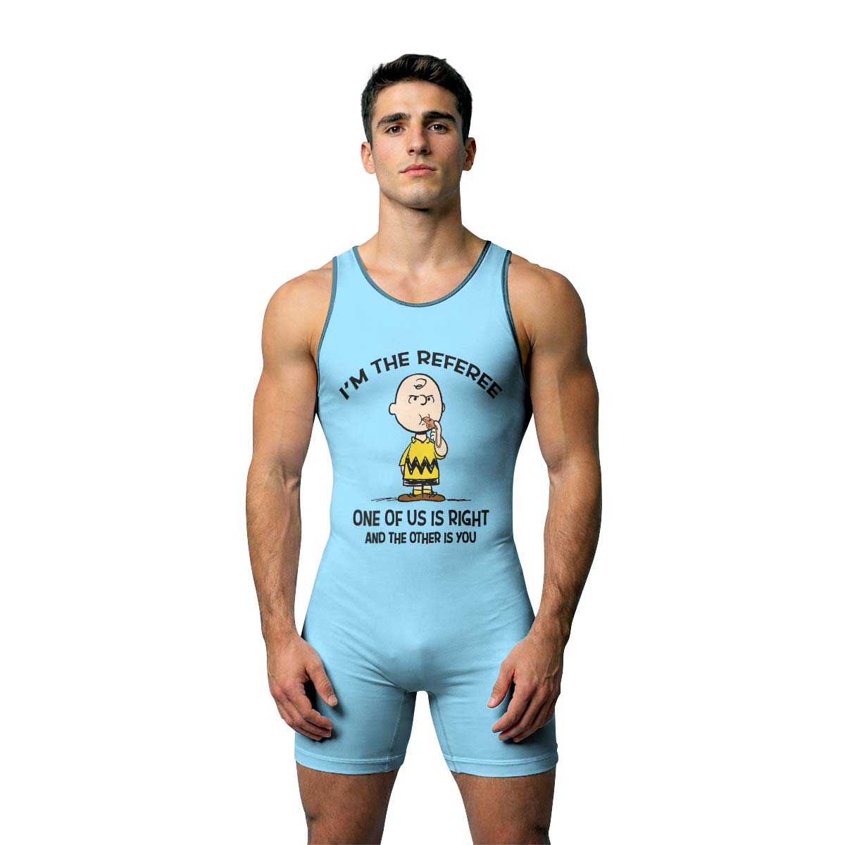 Charlie Referee Blue Wrestling Singlet