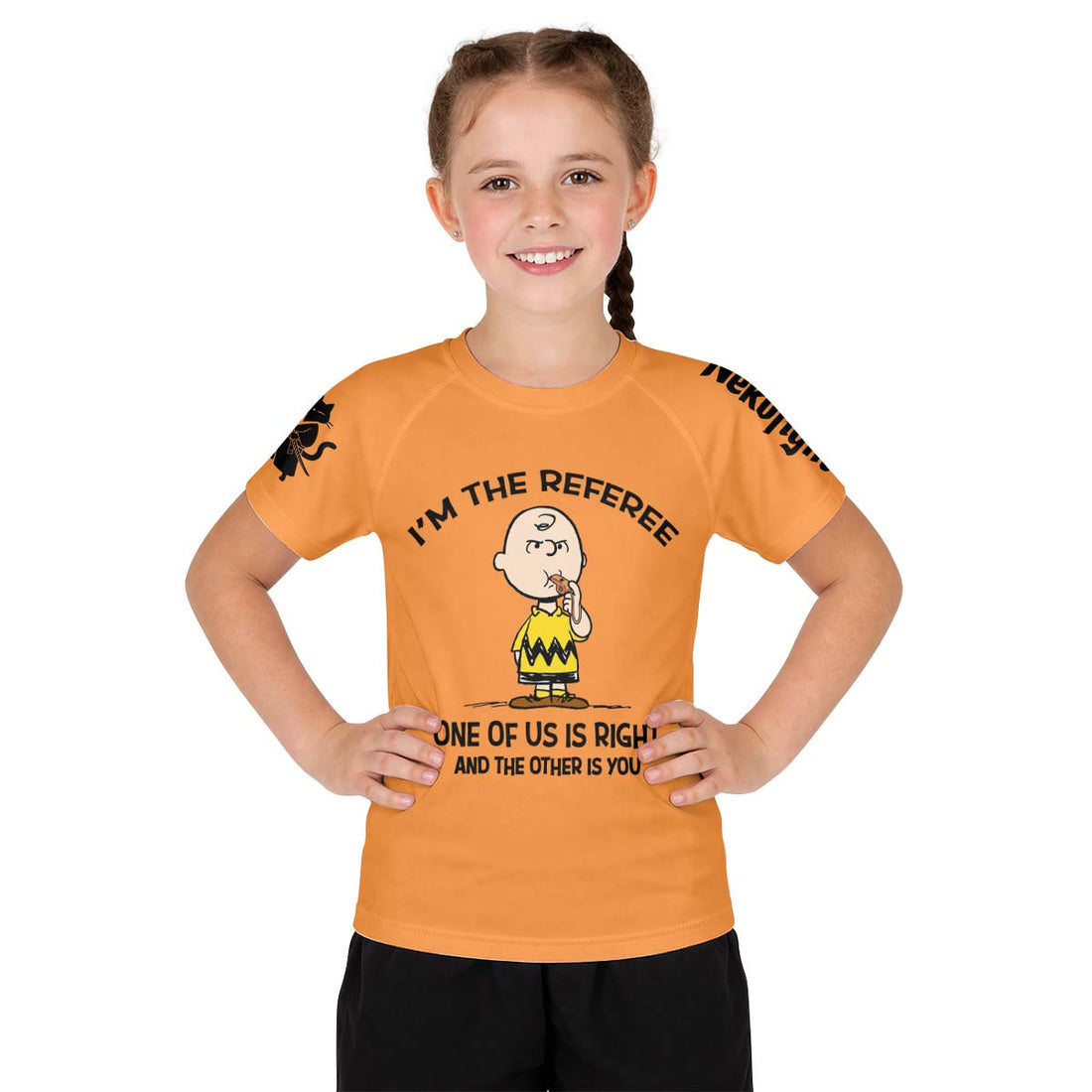 Charlie Referee Orange Kid Rash Guard
